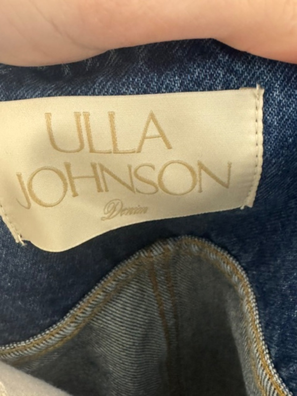 Ulla Johnson Collarless Denim Jacket Gold Button Detail - Picture 3 of 4